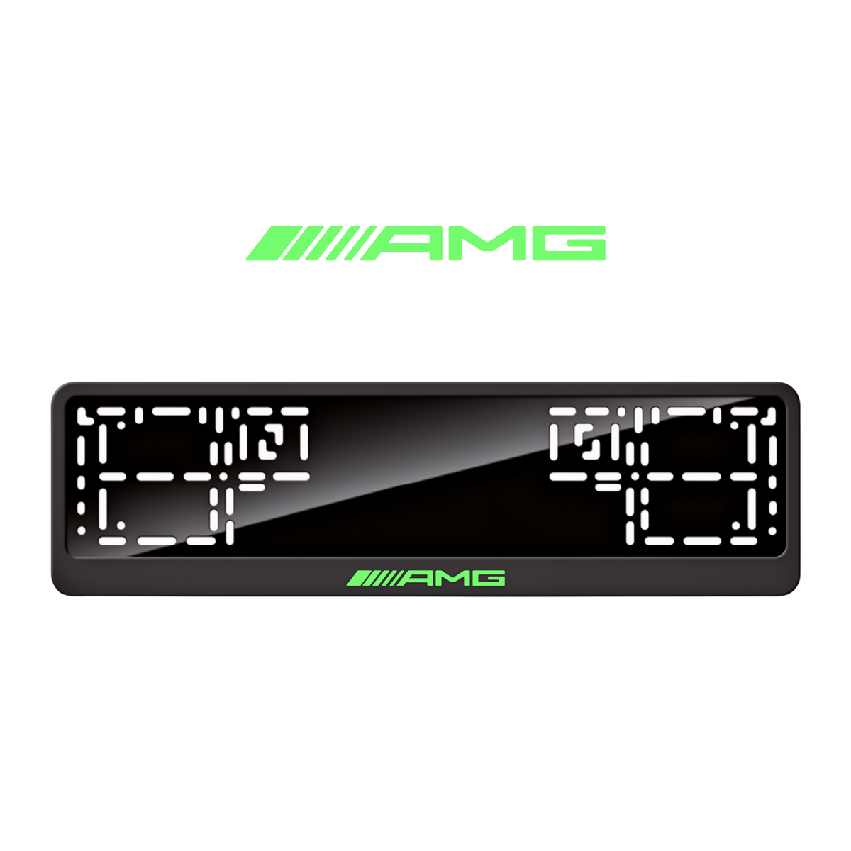 Cadres de plaque d'immatriculation AMG - Vert néon - CLASSIC