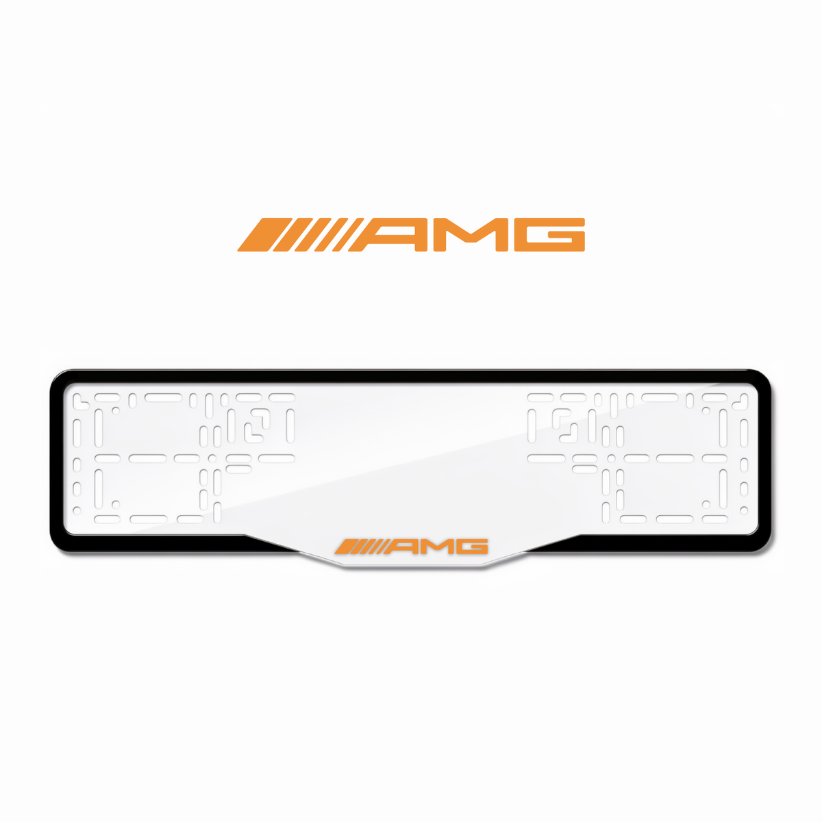 Cadres de plaque d'immatriculation AMG - Orange Hermès - GLASS