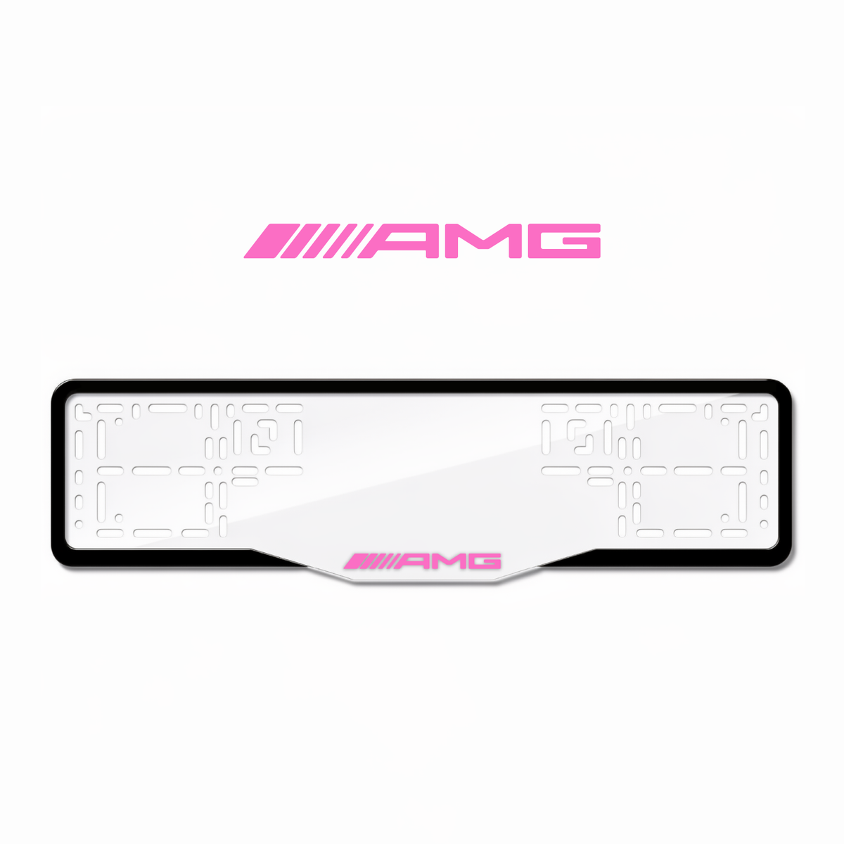 Cadres de plaque d'immatriculation AMG - Rose - GLASS