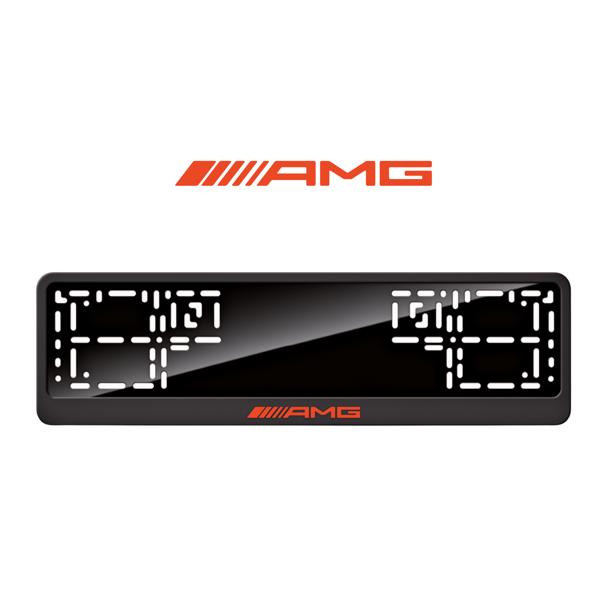 Cadres de plaque d'immatriculation AMG - Rouge - CLASSIC
