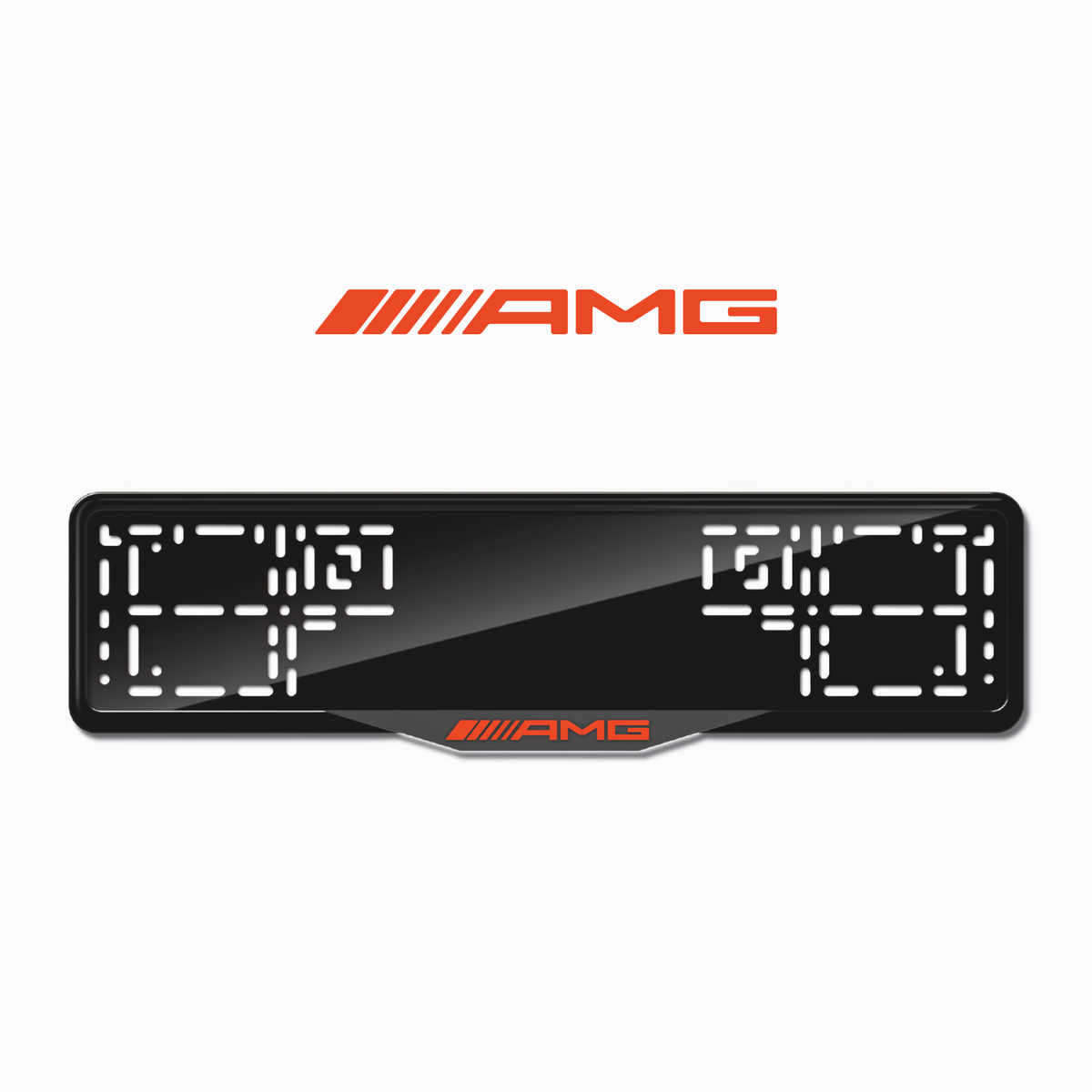 Cadres de plaque d'immatriculation AMG - Rouge - SATIN