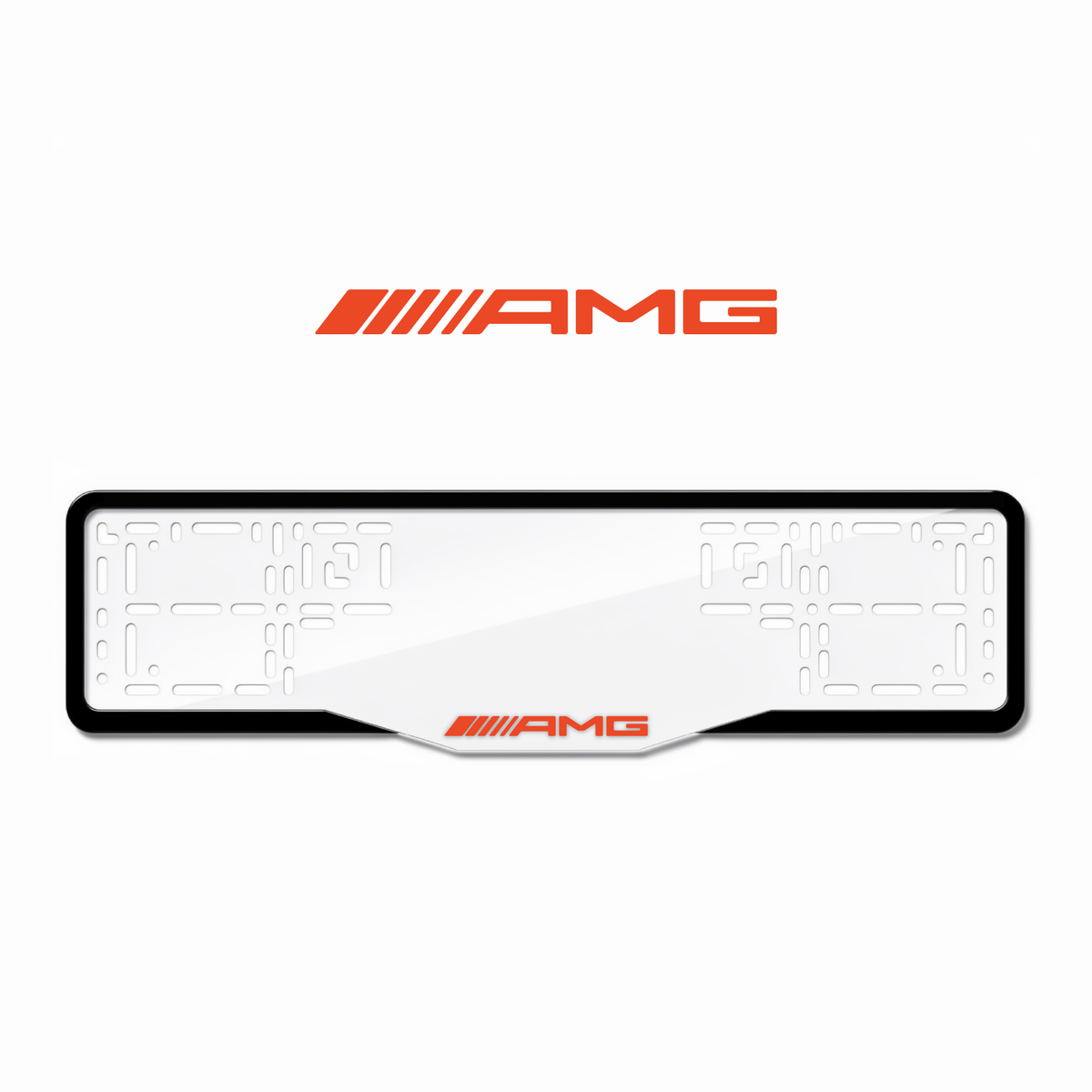 Cadres de plaque d'immatriculation AMG - Rouge - GLASS