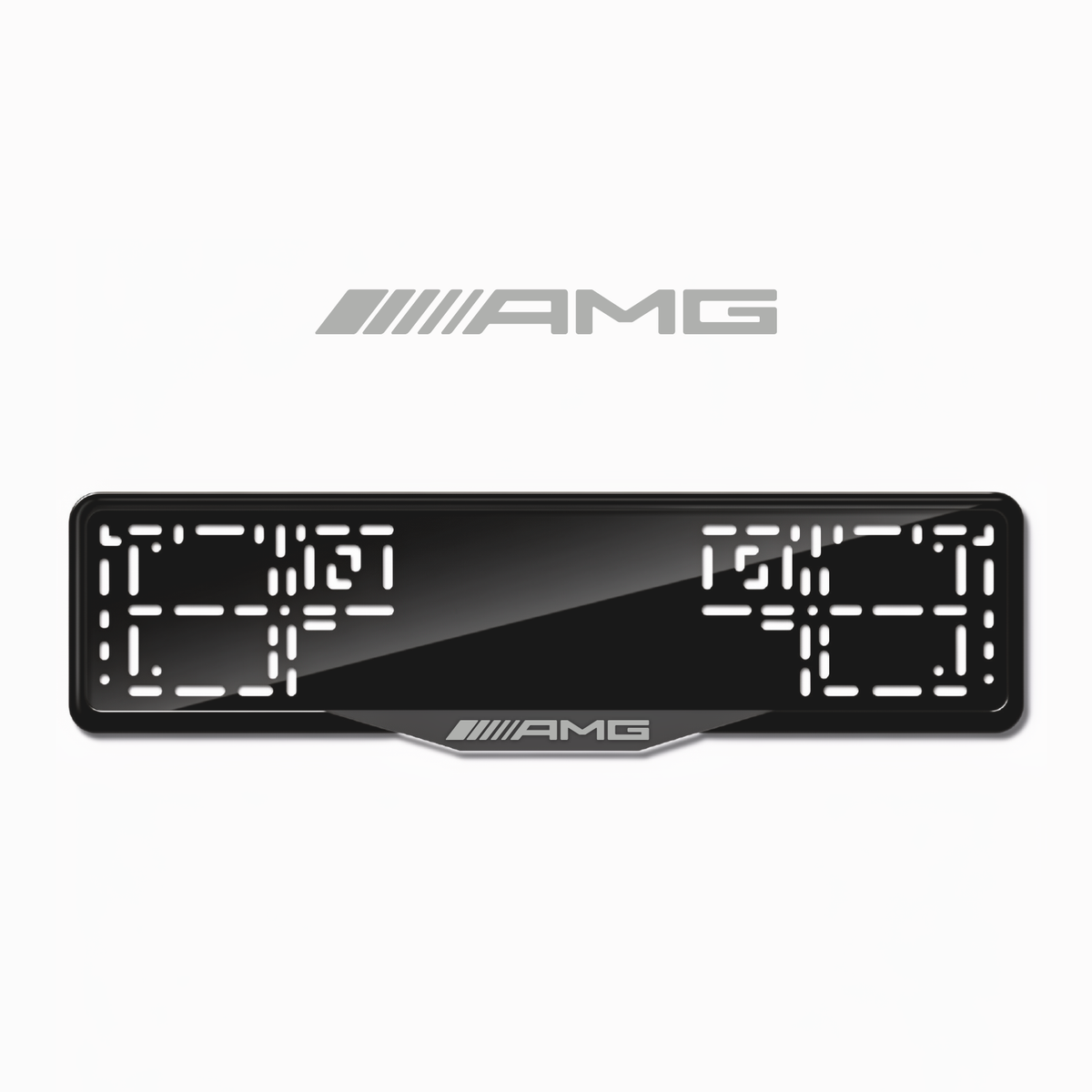 Cadres de plaque d'immatriculation AMG - Gris - SATIN