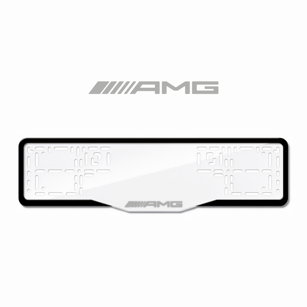 Cadres de plaque d'immatriculation AMG - Gris - GLASS