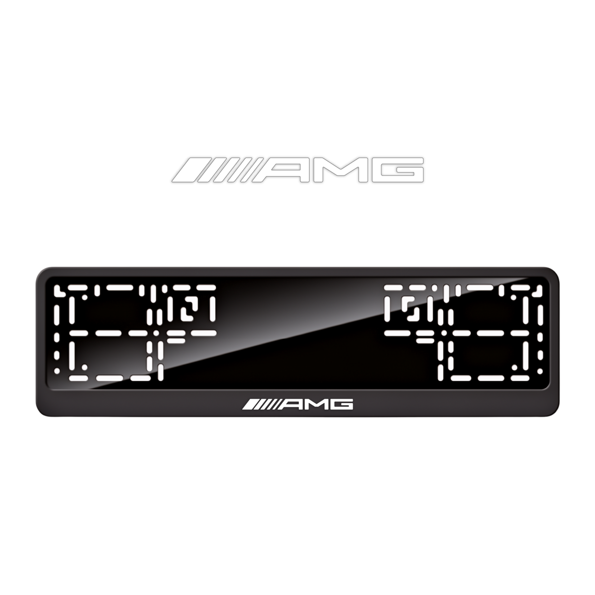 Cadres de plaque d'immatriculation AMG - Blanc - CLASSIC