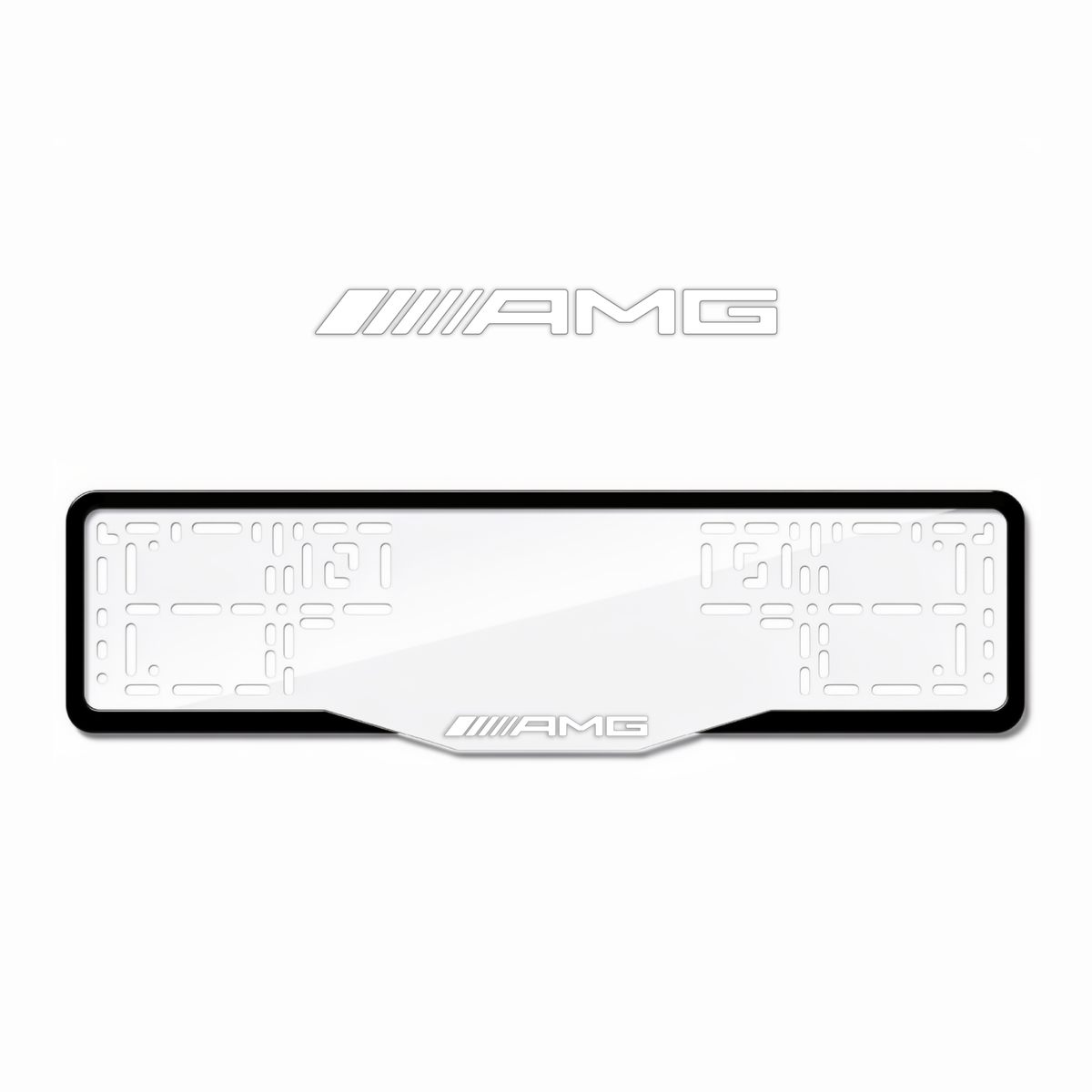 Cadres de plaque d'immatriculation AMG - Blanc - GLASS