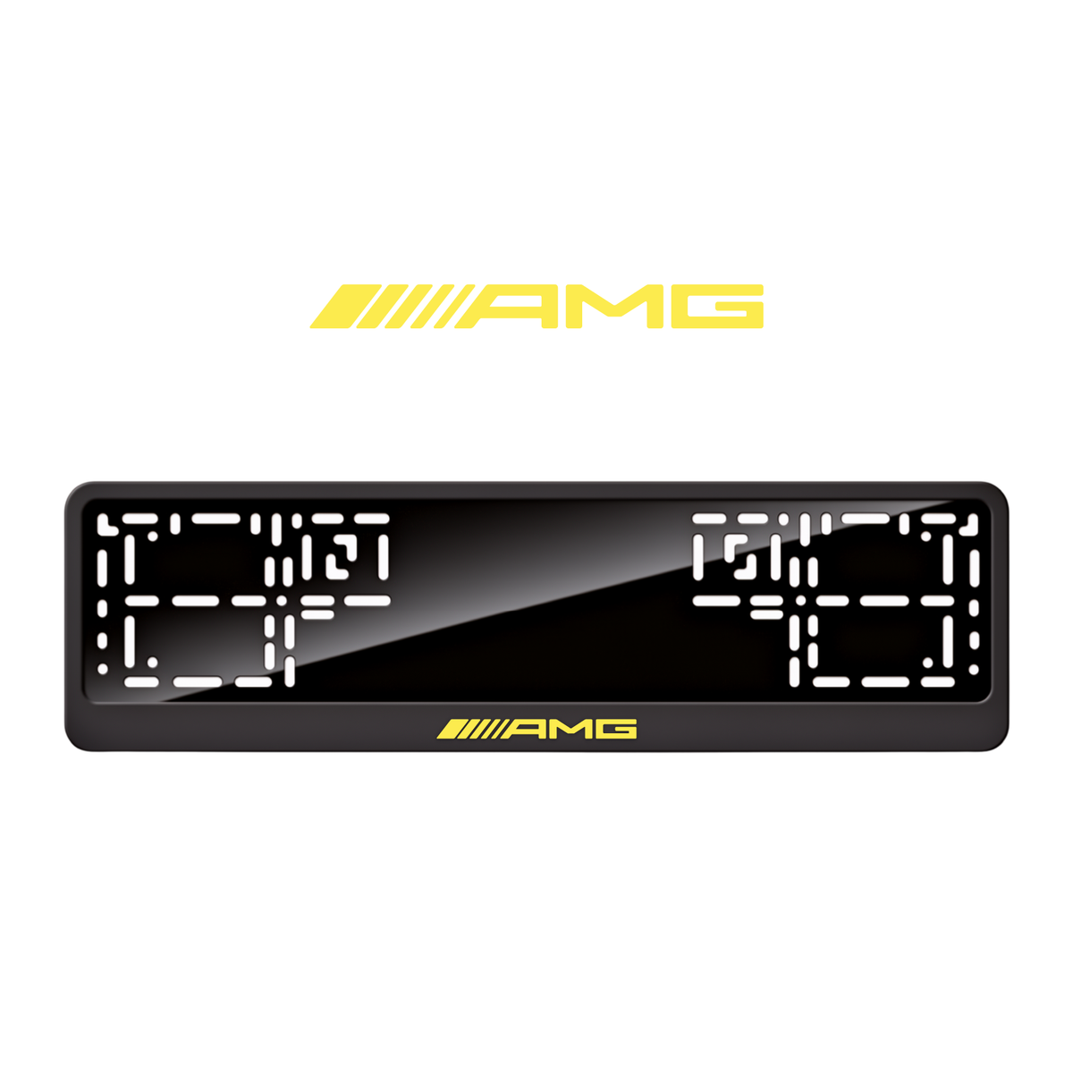 Cadres de plaque d'immatriculation AMG - Jaune - CLASSIC