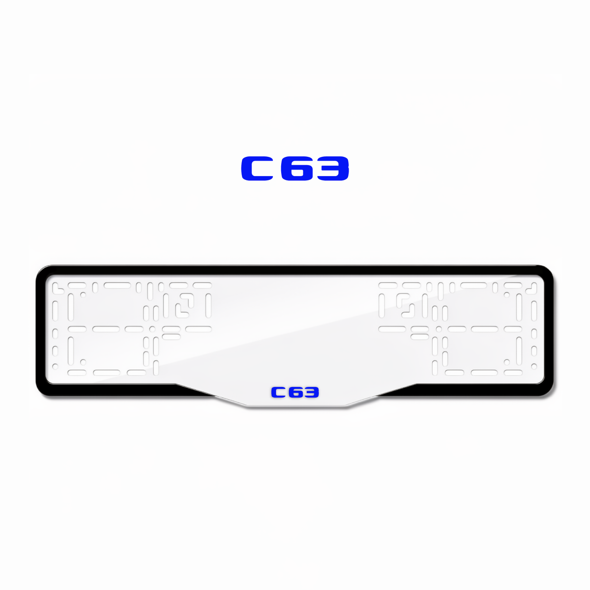 Cadres de plaque d'immatriculation C63 - Bleu - GLASS