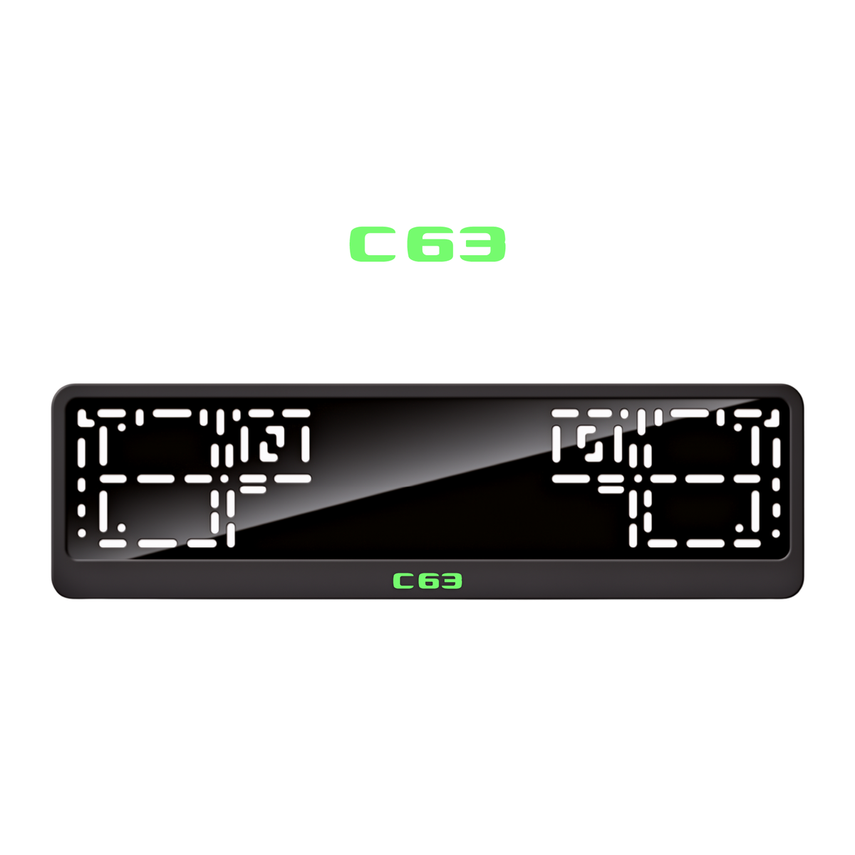 Cadres de plaque d'immatriculation C63 - Vert néon - CLASSIC