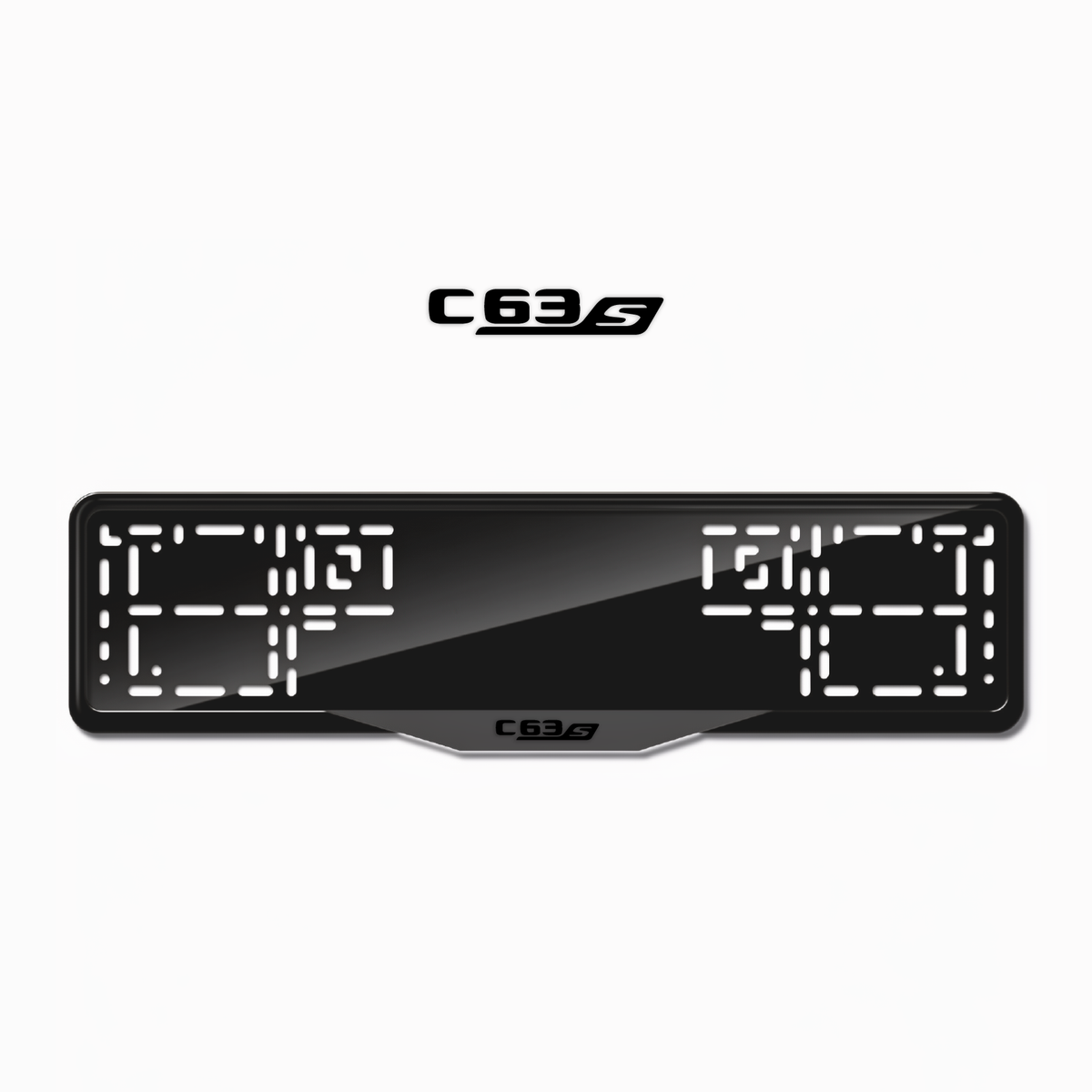 Cadres de plaque d'immatriculation C63 S - Noir - SATIN