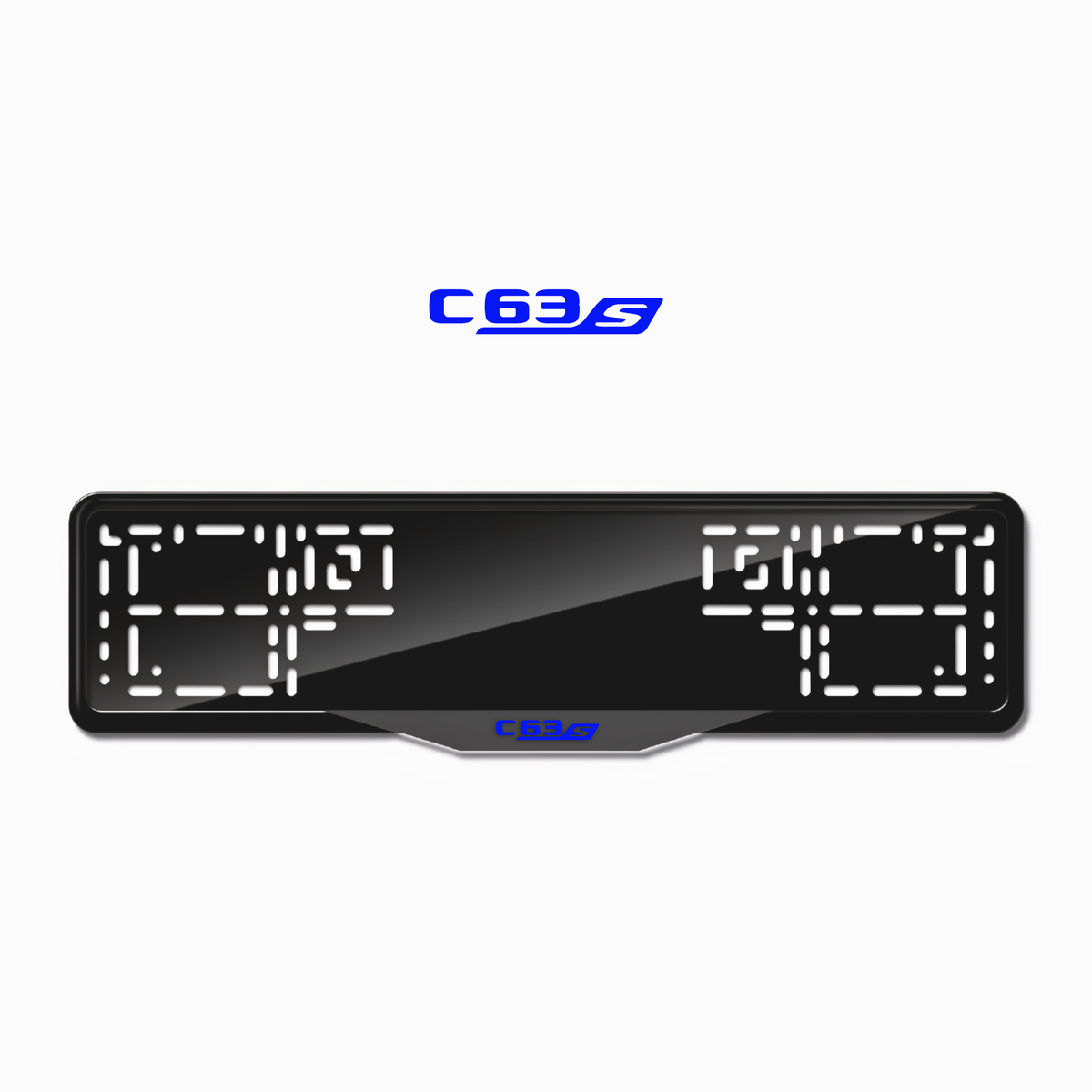 Cadres de plaque d'immatriculation C63 S - Bleu - SATIN