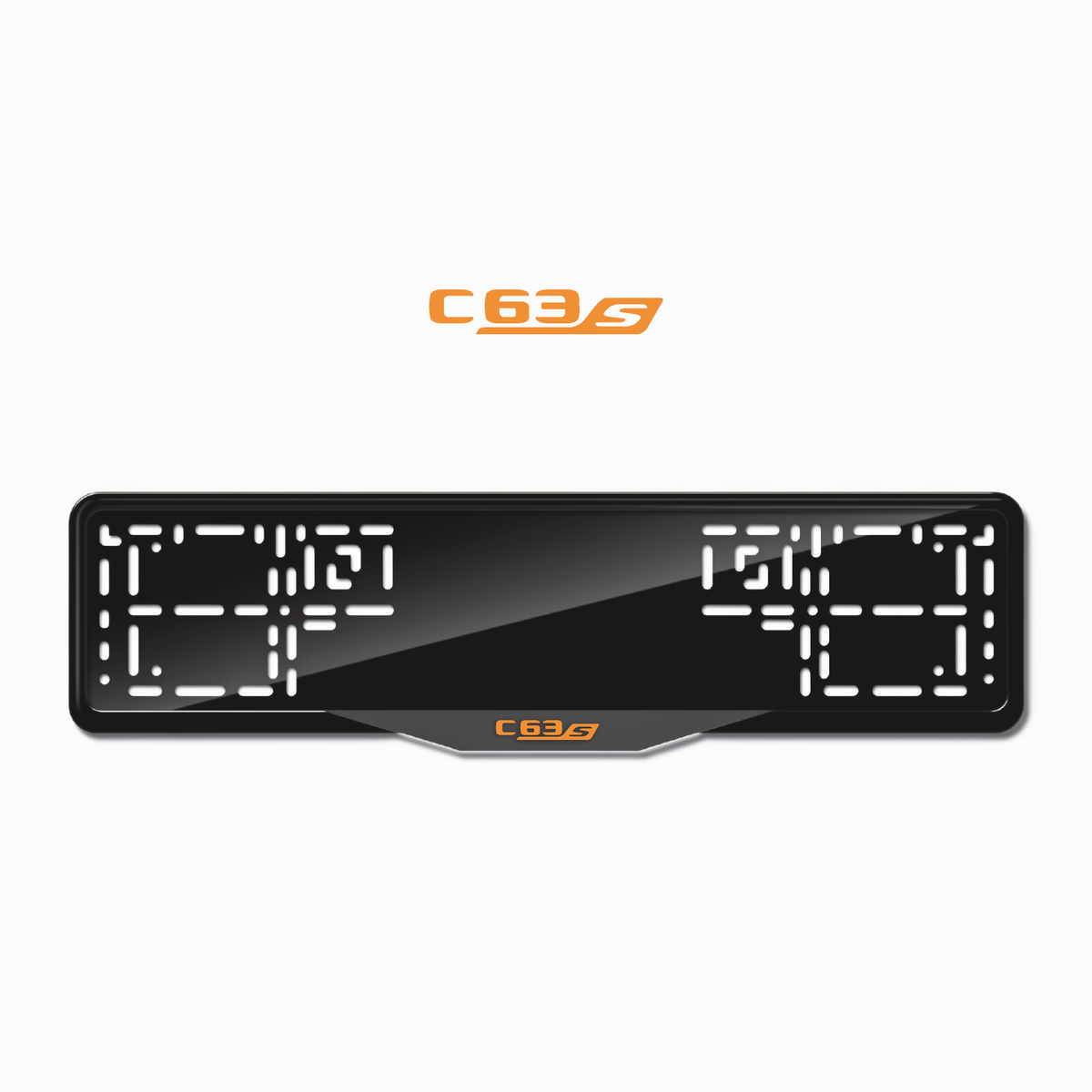 Cadres de plaque d'immatriculation C63 S - Orange Hermès - SATIN