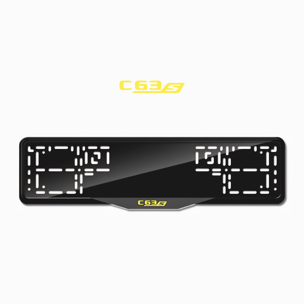 Cadres de plaque d'immatriculation C63 S - Jaune - SATIN