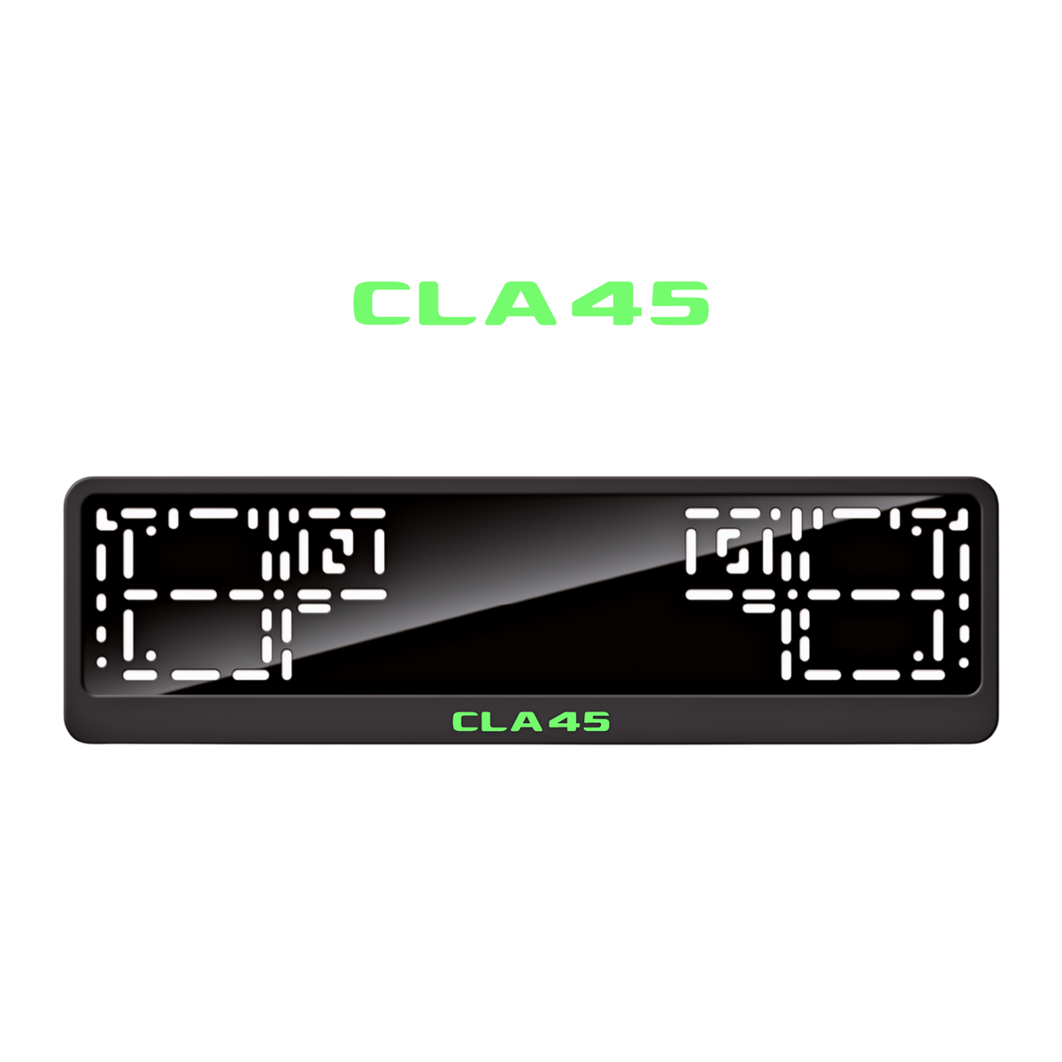 Cadres de plaque d'immatriculation CLA45 - Vert néon - CLASSIC