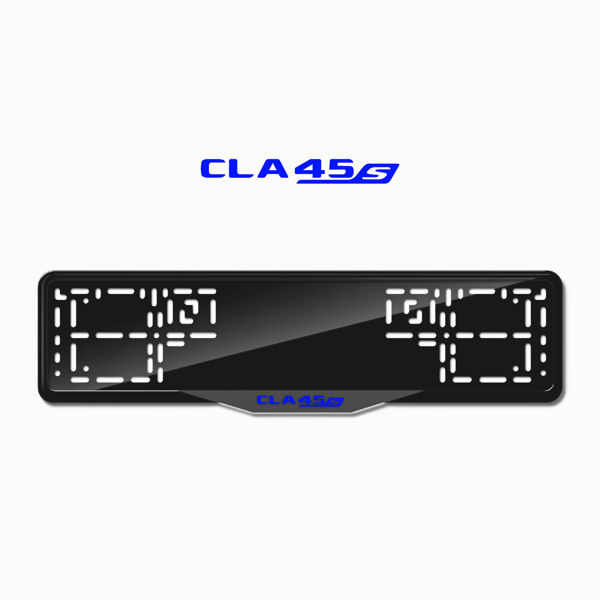 Cadres de plaque d'immatriculation CLA45 S - Bleu - SATIN