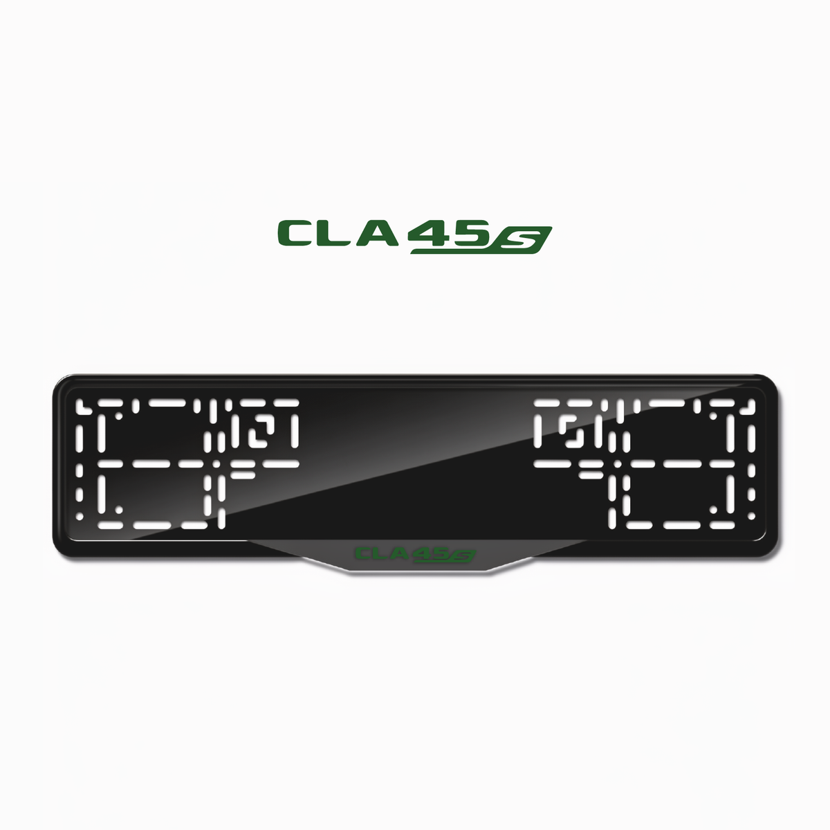 Cadres de plaque d'immatriculation CLA45 S - Vert - SATIN