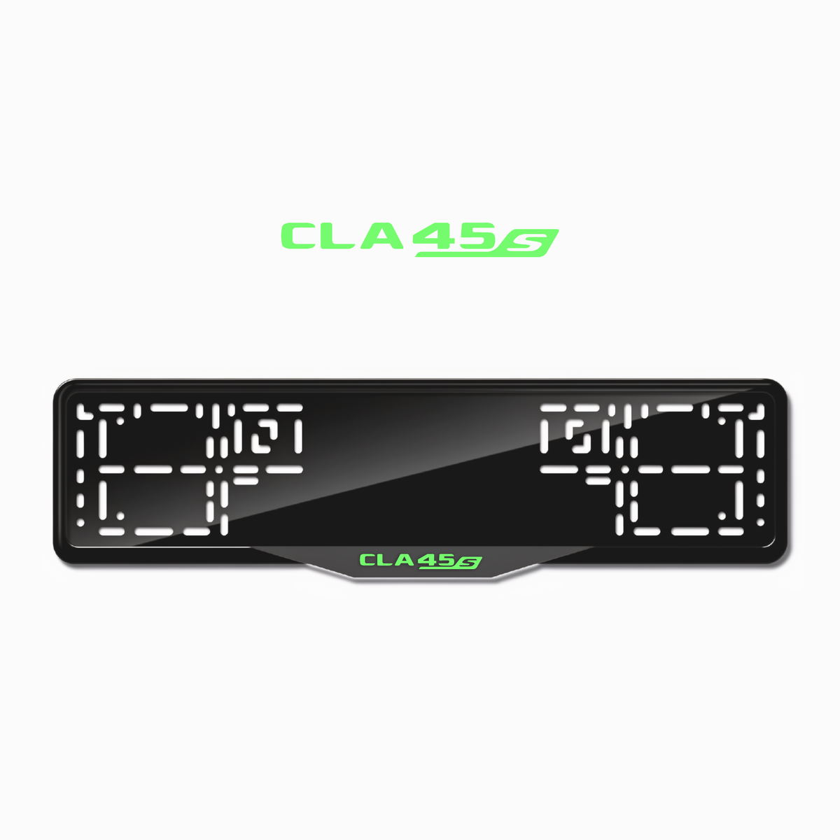 Cadres de plaque d'immatriculation CLA45 S - Vert néon - SATIN