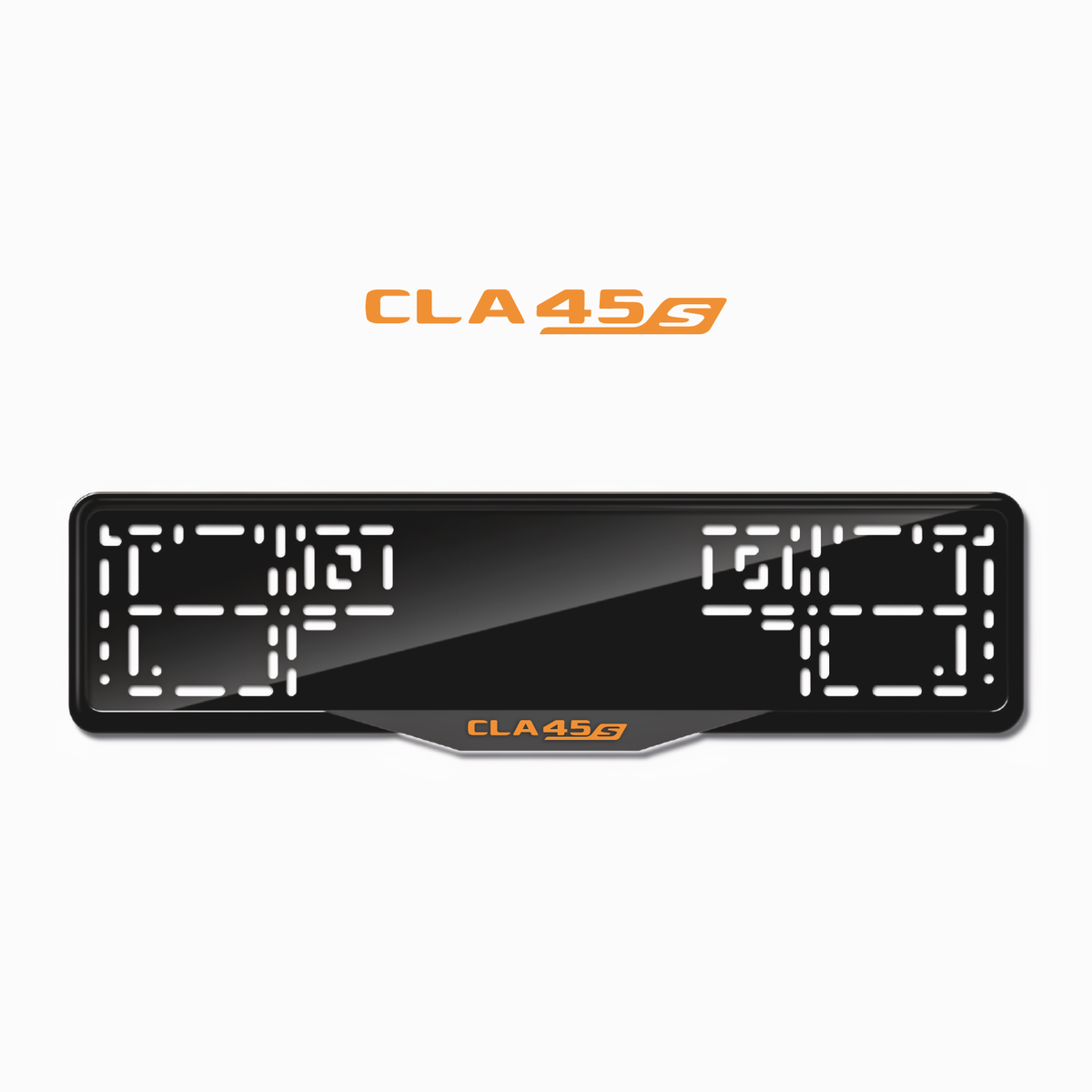 Cadres de plaque d'immatriculation CLA45 S - Orange Hermès - SATIN