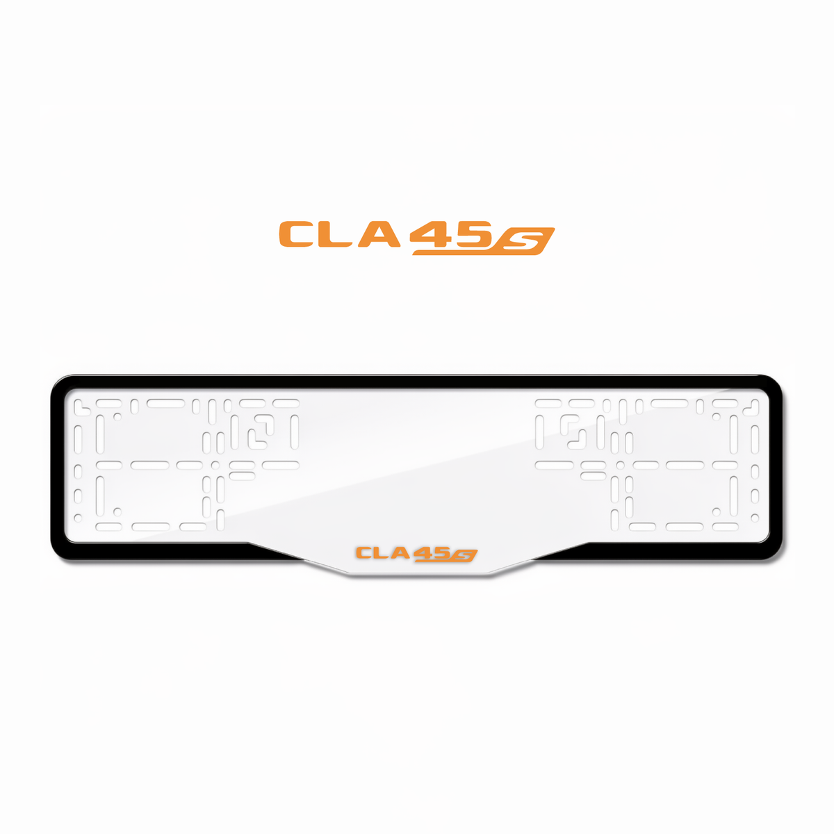 Cadres de plaque d'immatriculation CLA45 S - Orange Hermès - GLASS