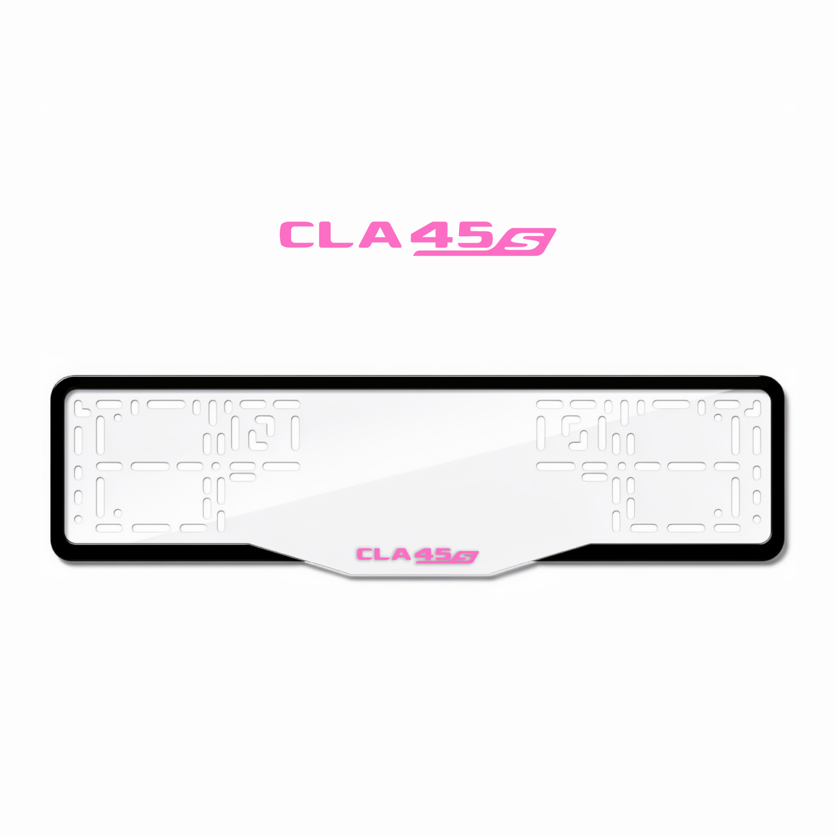 Cadres de plaque d'immatriculation CLA45 S - Rose - GLASS