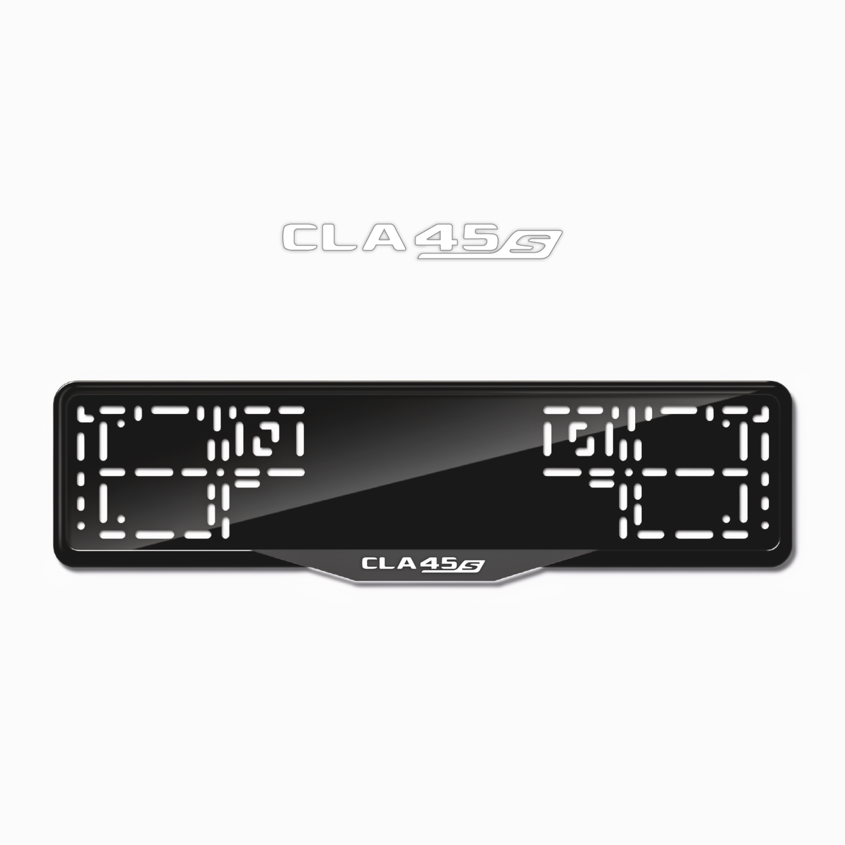 Cadres de plaque d'immatriculation CLA45 S - Blanc - SATIN