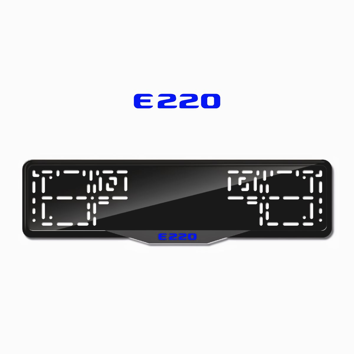 Cadres de plaque d'immatriculation E220 - Bleu - SATIN