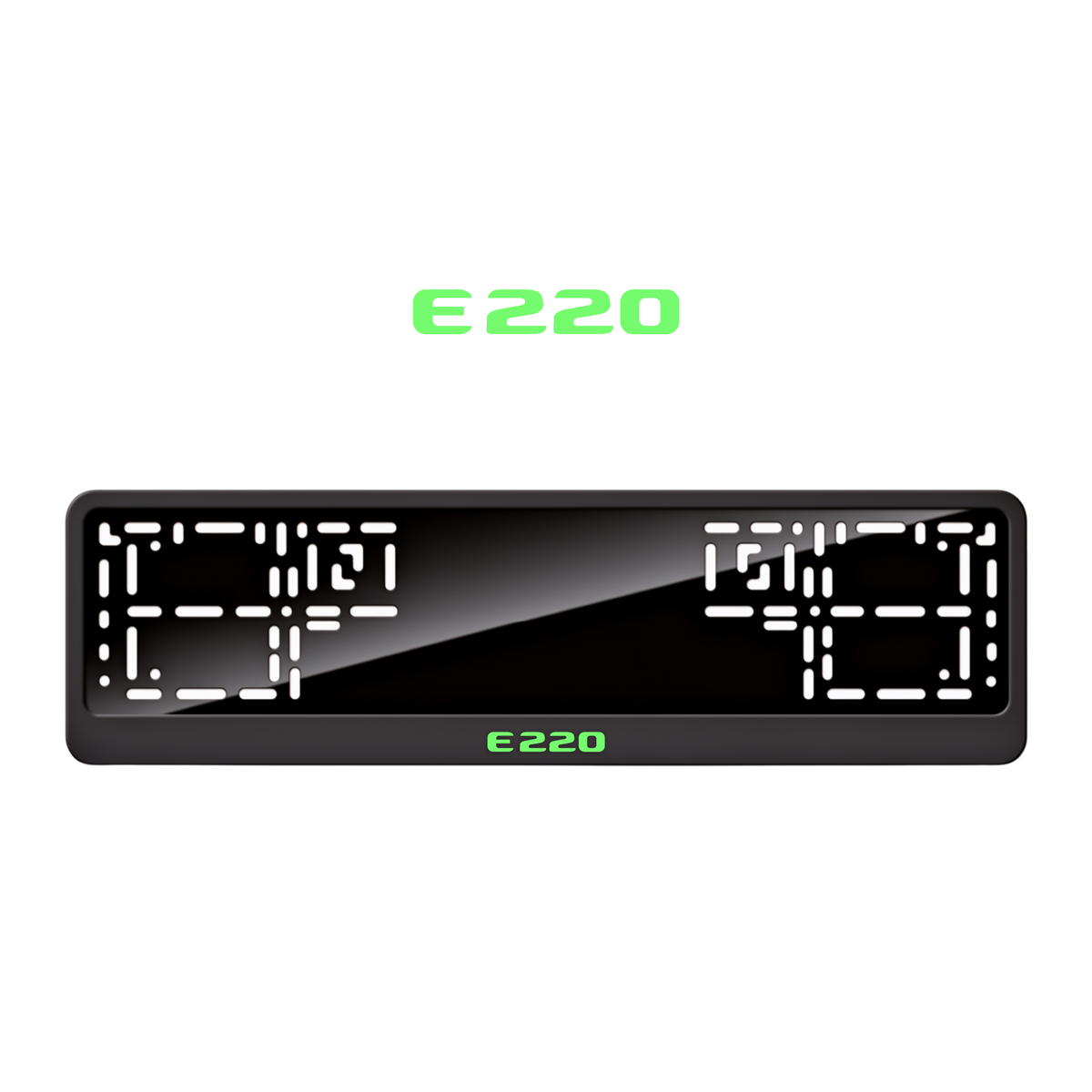 Cadres de plaque d'immatriculation E220 - Vert néon - CLASSIC