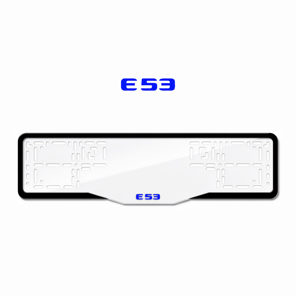 Cadres de plaque d'immatriculation E53 - Bleu - GLASS