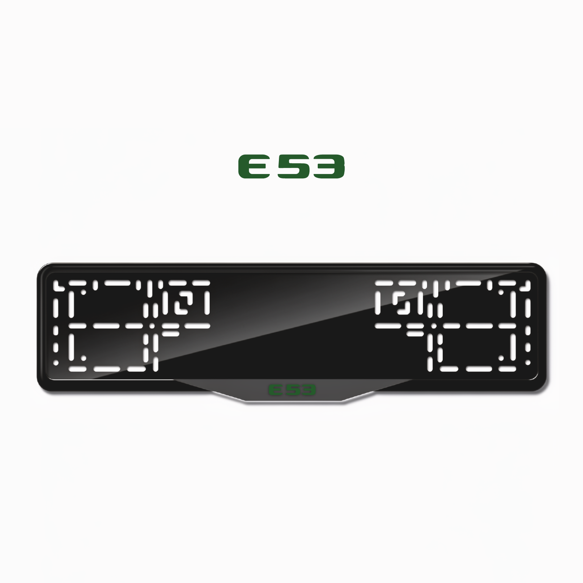 Cadres de plaque d'immatriculation E53 - Vert - SATIN