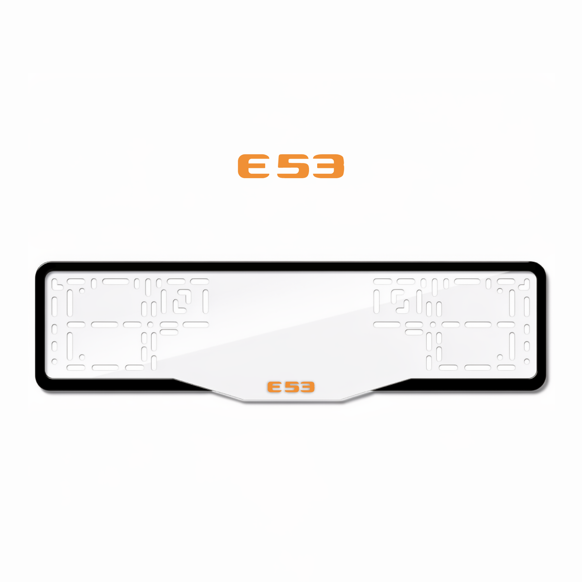 Cadres de plaque d'immatriculation E53 - Orange Hermès - GLASS