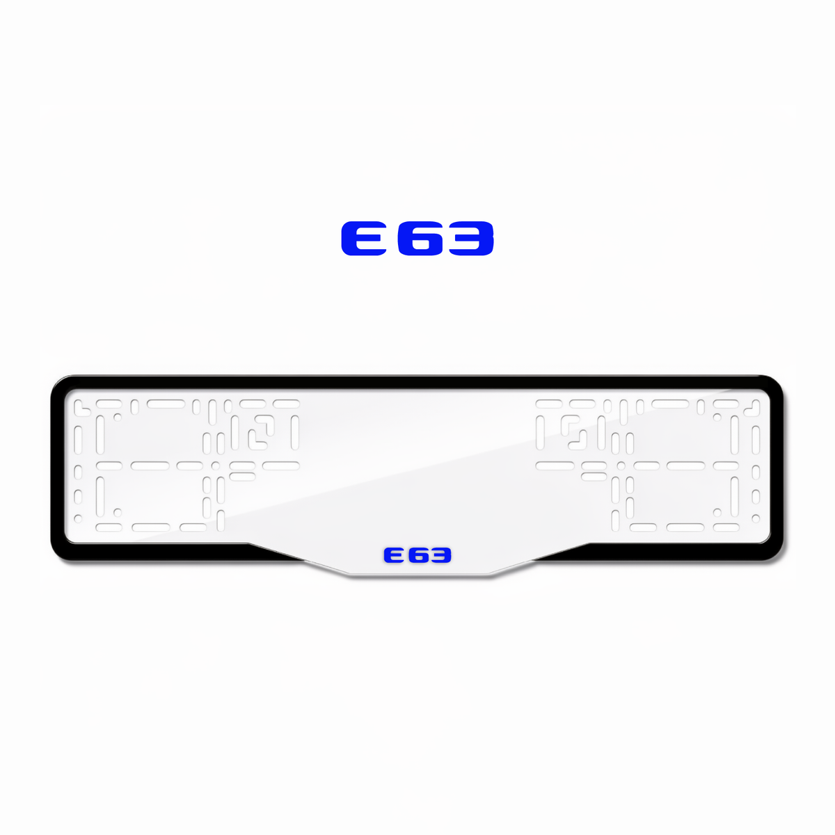 Cadres de plaque d'immatriculation E63 - Bleu - GLASS