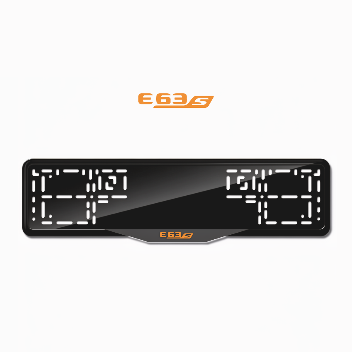 Cadres de plaque d'immatriculation E63 S - Orange Hermès - SATIN