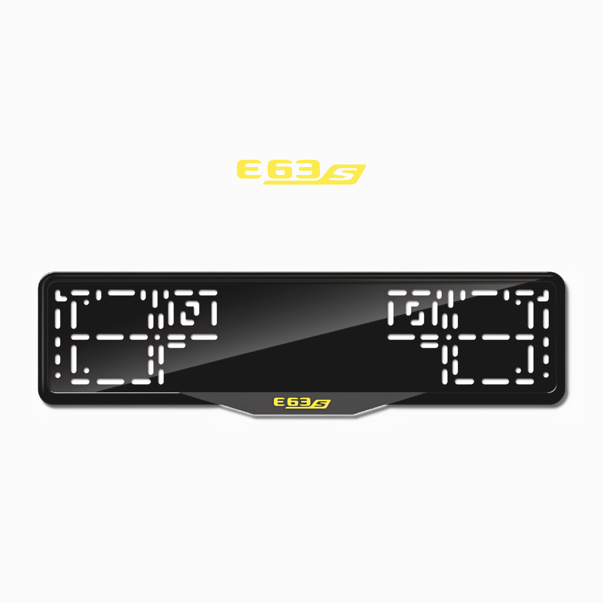 Cadres de plaque d'immatriculation E63 S - Jaune - SATIN