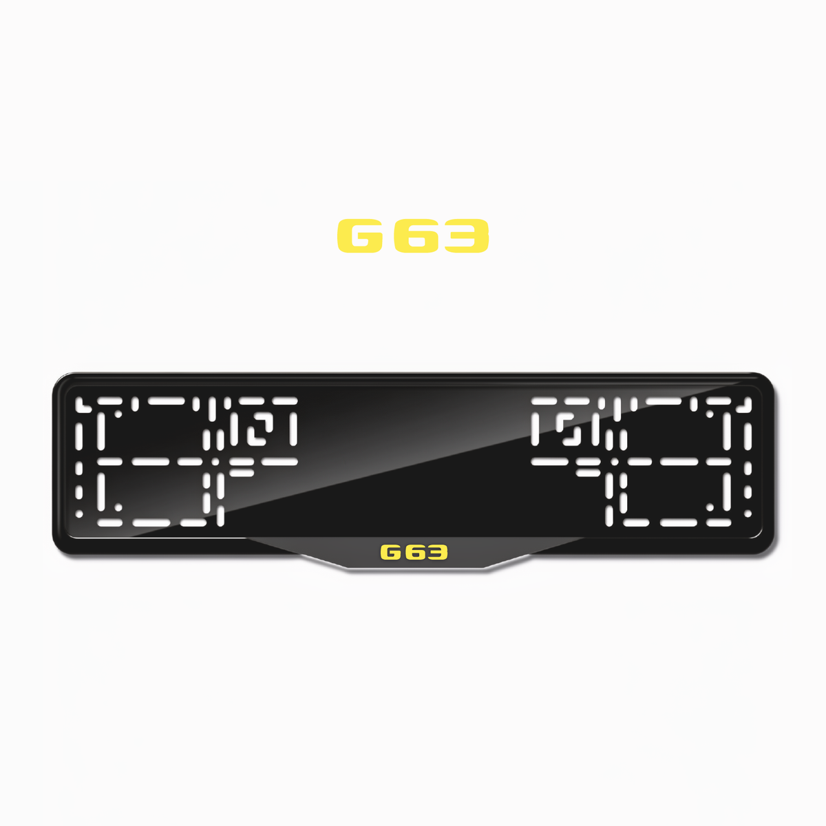 Cadres de plaque d'immatriculation G63 - Jaune - SATIN