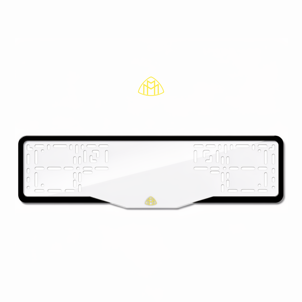 Cadres de plaque d'immatriculation Maybach Logo - Jaune - GLASS