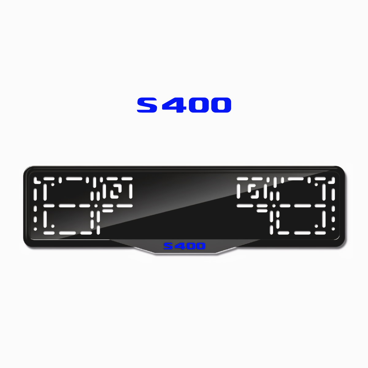 Cadres de plaque d'immatriculation S400 - Bleu - SATIN