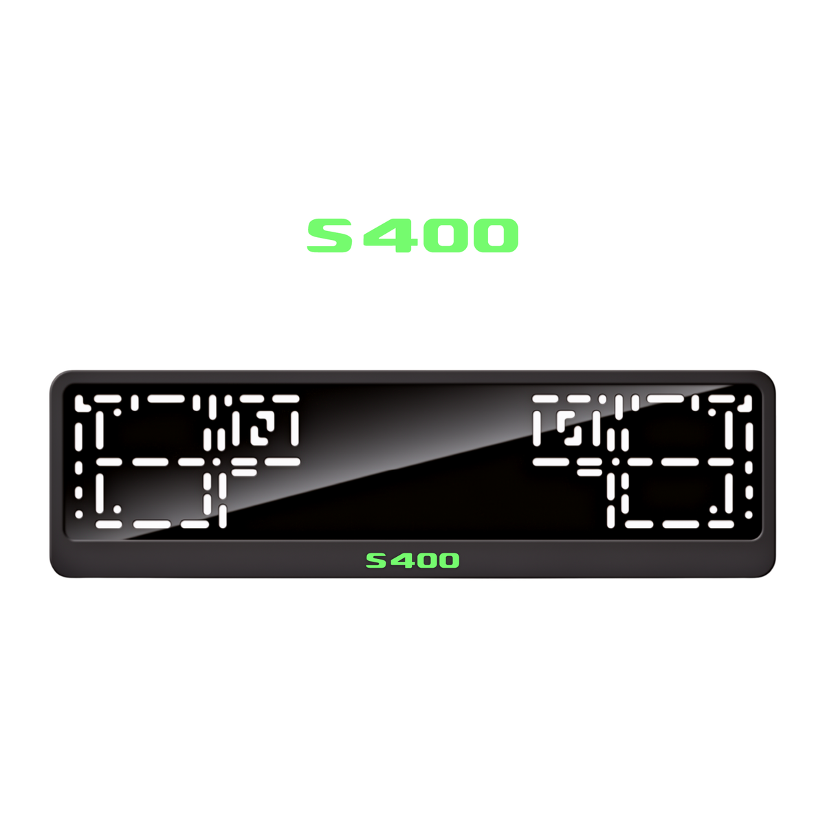 Cadres de plaque d'immatriculation S400 - Vert néon - CLASSIC
