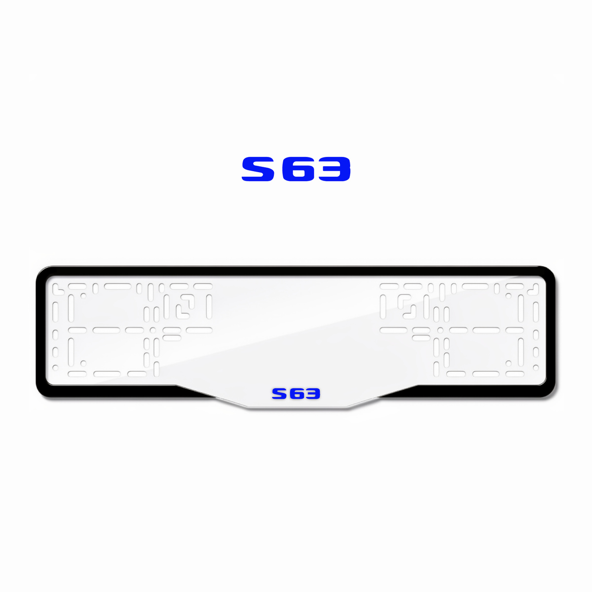 Cadres de plaque d'immatriculation S63 - Bleu - GLASS