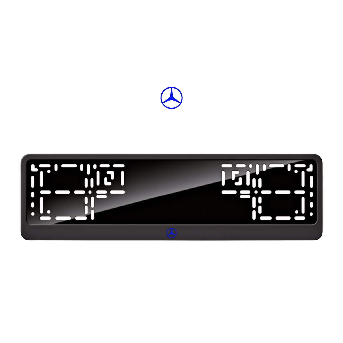 Cadres de plaque d'immatriculation Logo Mercedes - Bleu - CLASSIC