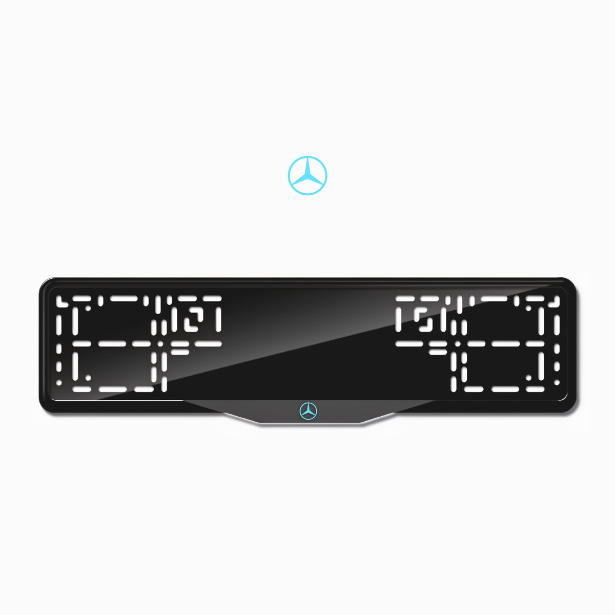 Cadres de plaque d'immatriculation Logo Mercedes - Bleu Tiffany - SATIN