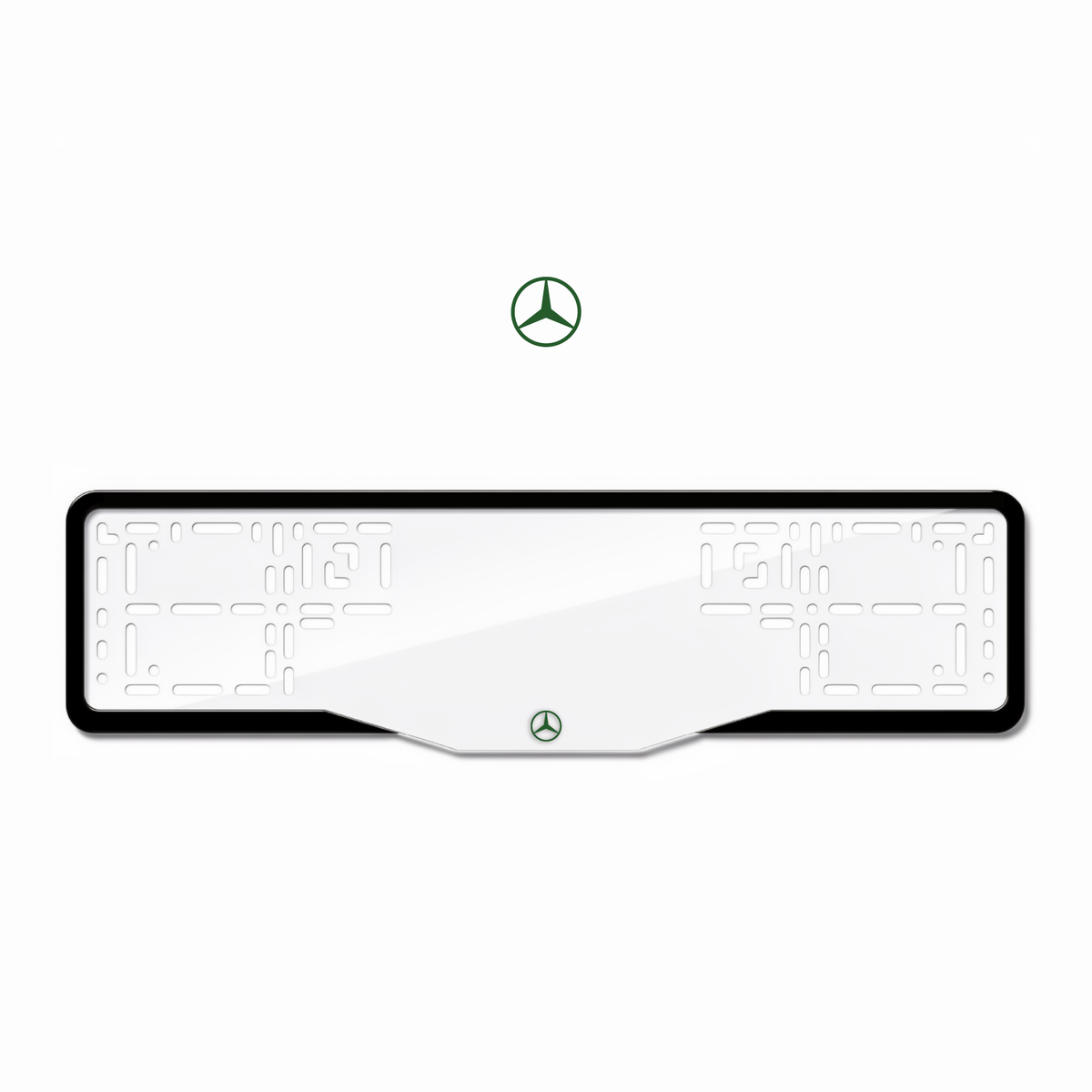 Cadres de plaque d'immatriculation Logo Mercedes - Vert - GLASS