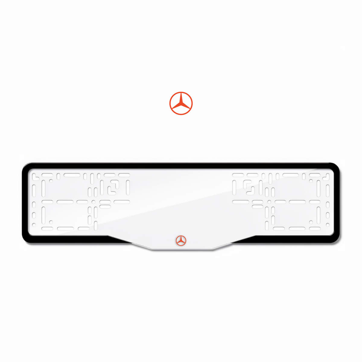 Cadres de plaque d'immatriculation Logo Mercedes - Rouge - GLASS