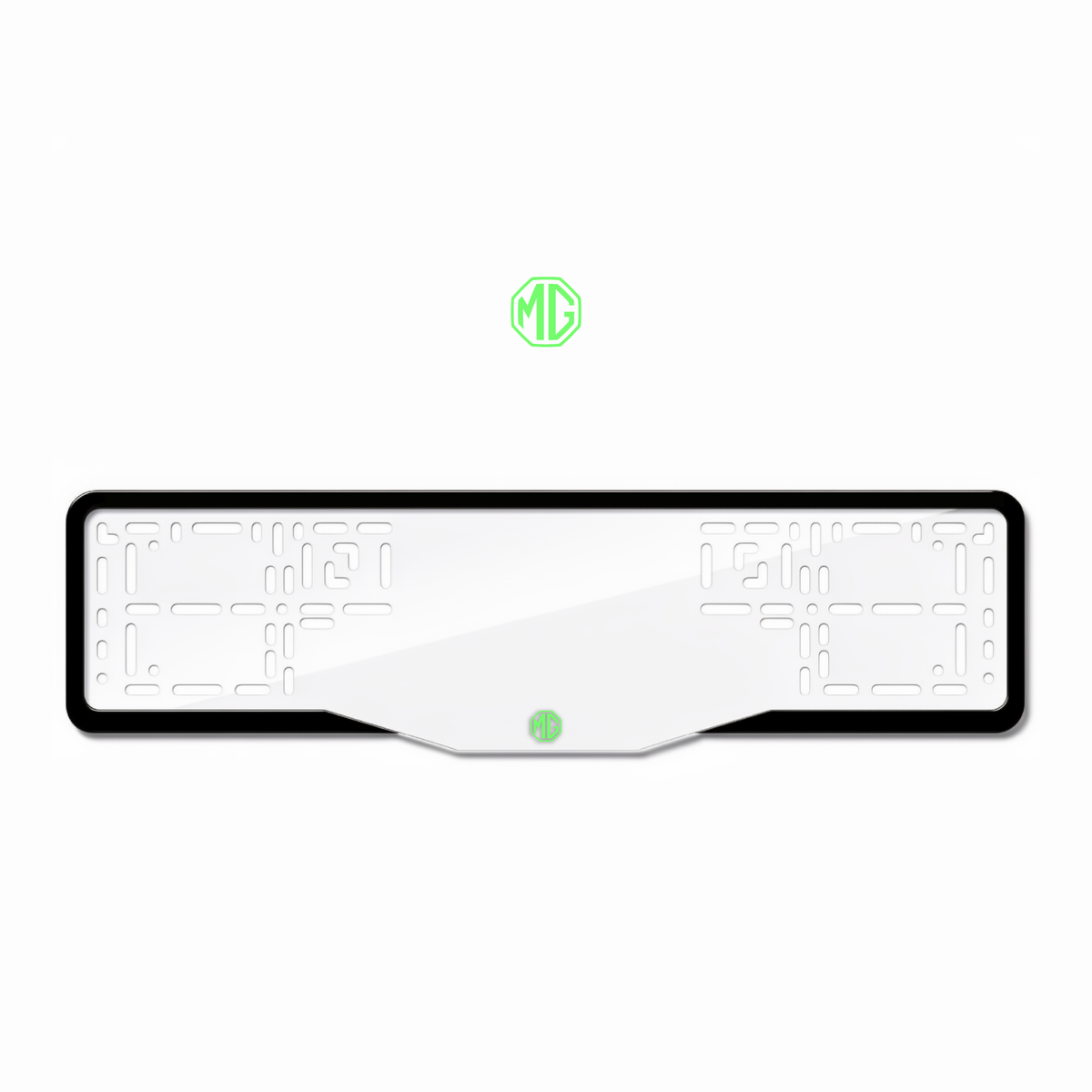 Cadres de plaque d'immatriculation MG Logo - Vert néon - GLASS