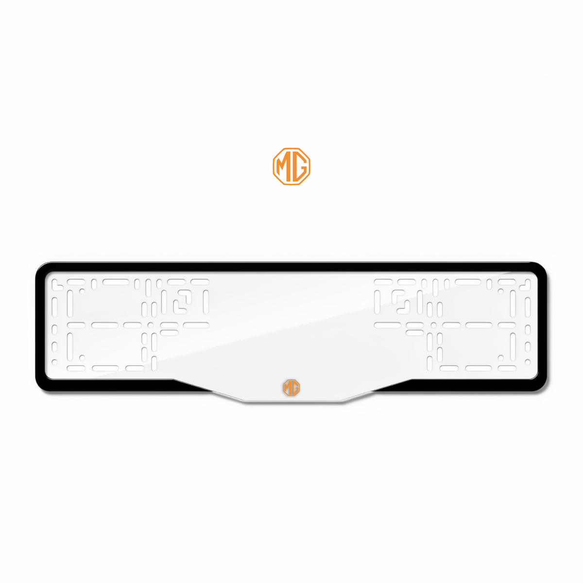 Cadres de plaque d'immatriculation MG Logo - Orange Hermès - GLASS