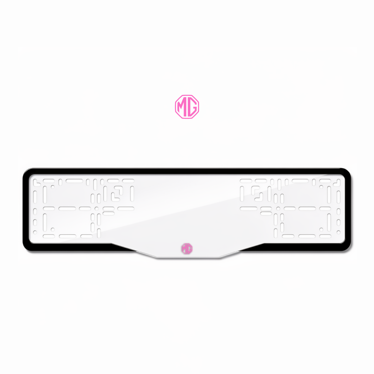 Cadres de plaque d'immatriculation MG Logo - Rose - GLASS