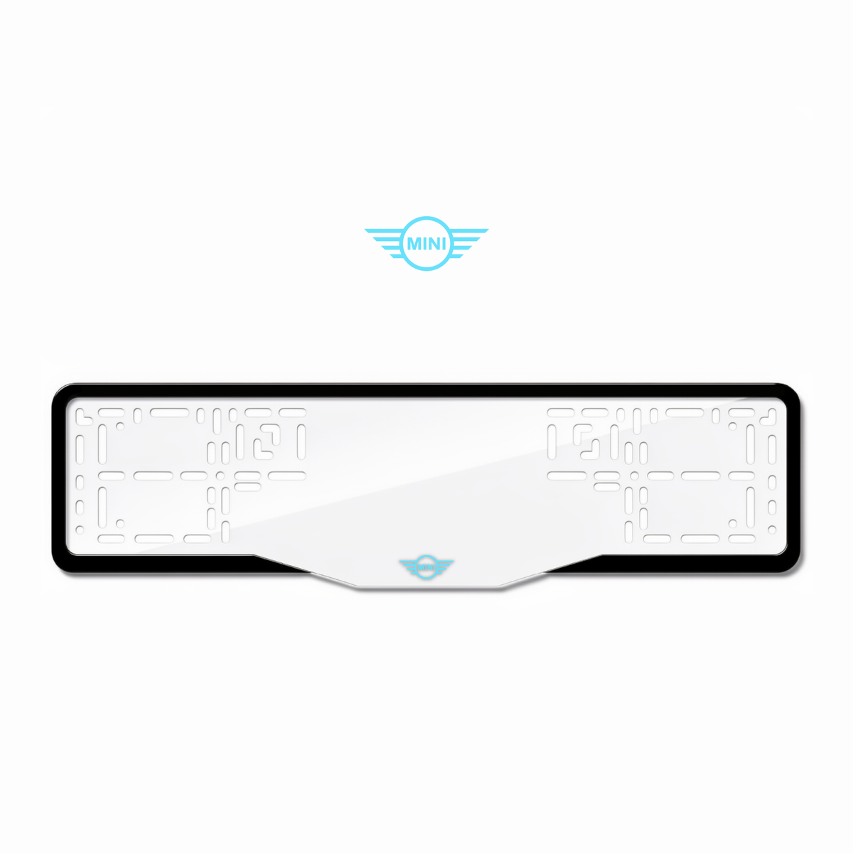 Cadres de plaque d'immatriculation Mini Logo - Bleu Tiffany - GLASS