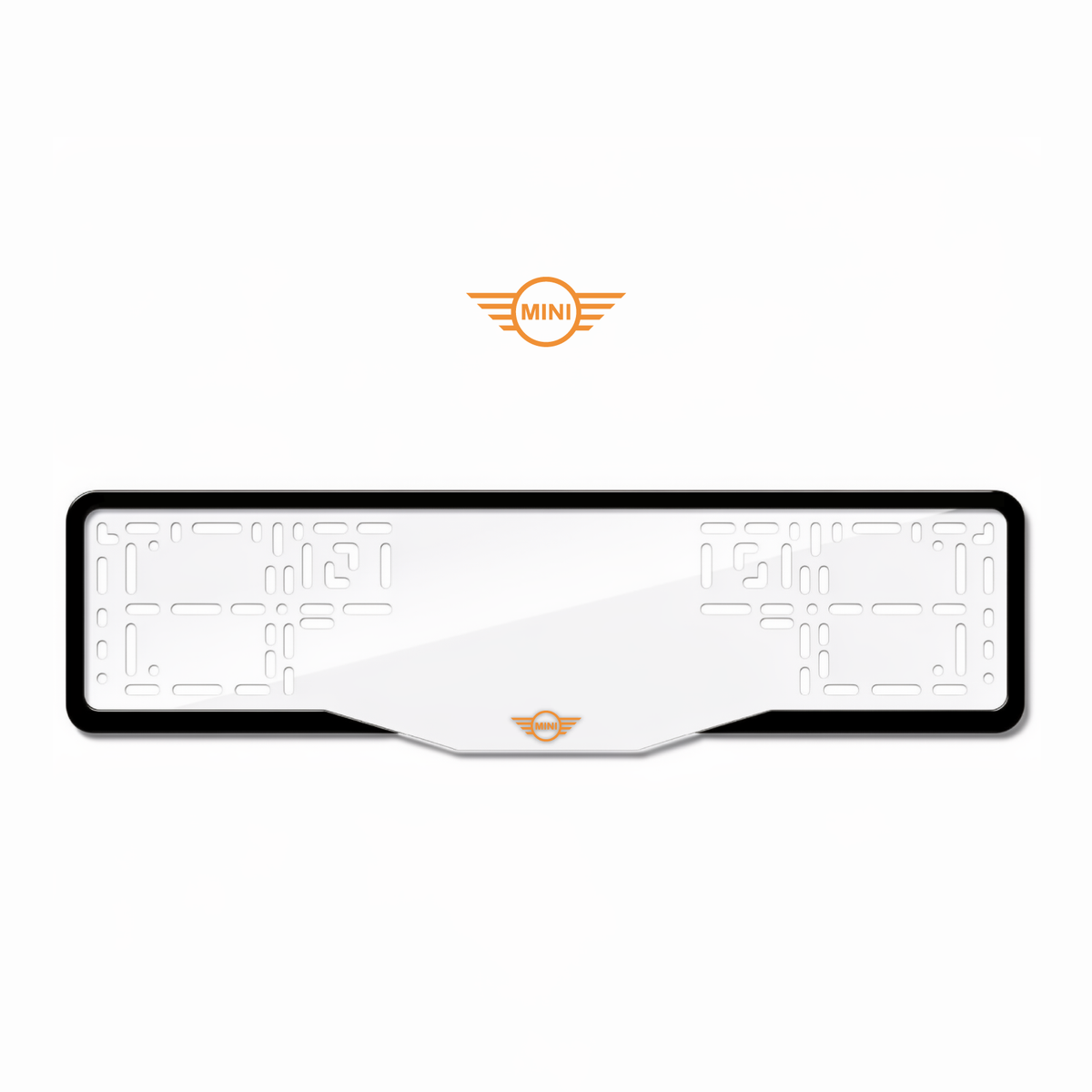 Cadres de plaque d'immatriculation Mini Logo - Orange Hermès - GLASS