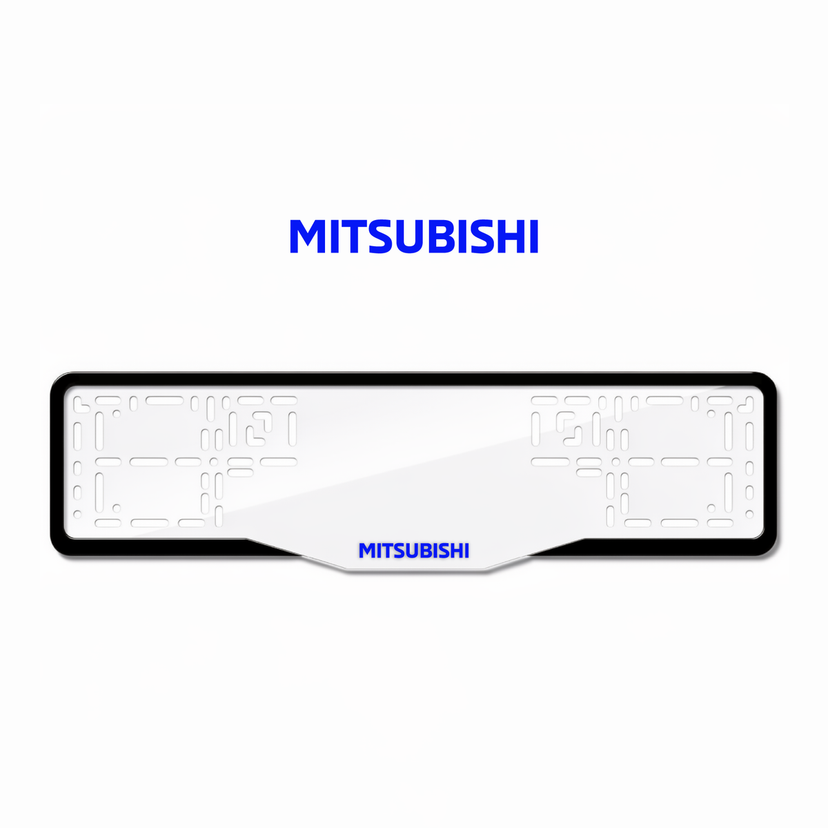 Cadres de plaque d'immatriculation Mitsubishi - Bleu - GLASS
