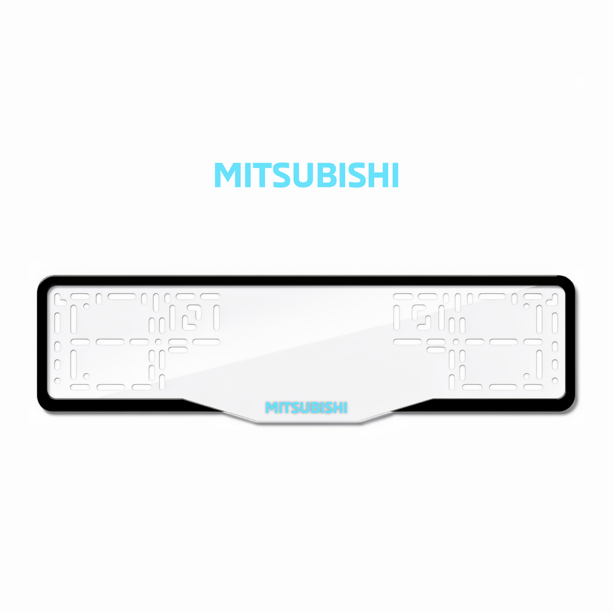 Cadres de plaque d'immatriculation Mitsubishi - Bleu Tiffany - GLASS