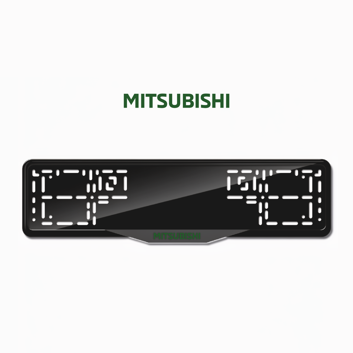 Cadres de plaque d'immatriculation Mitsubishi - Vert - SATIN